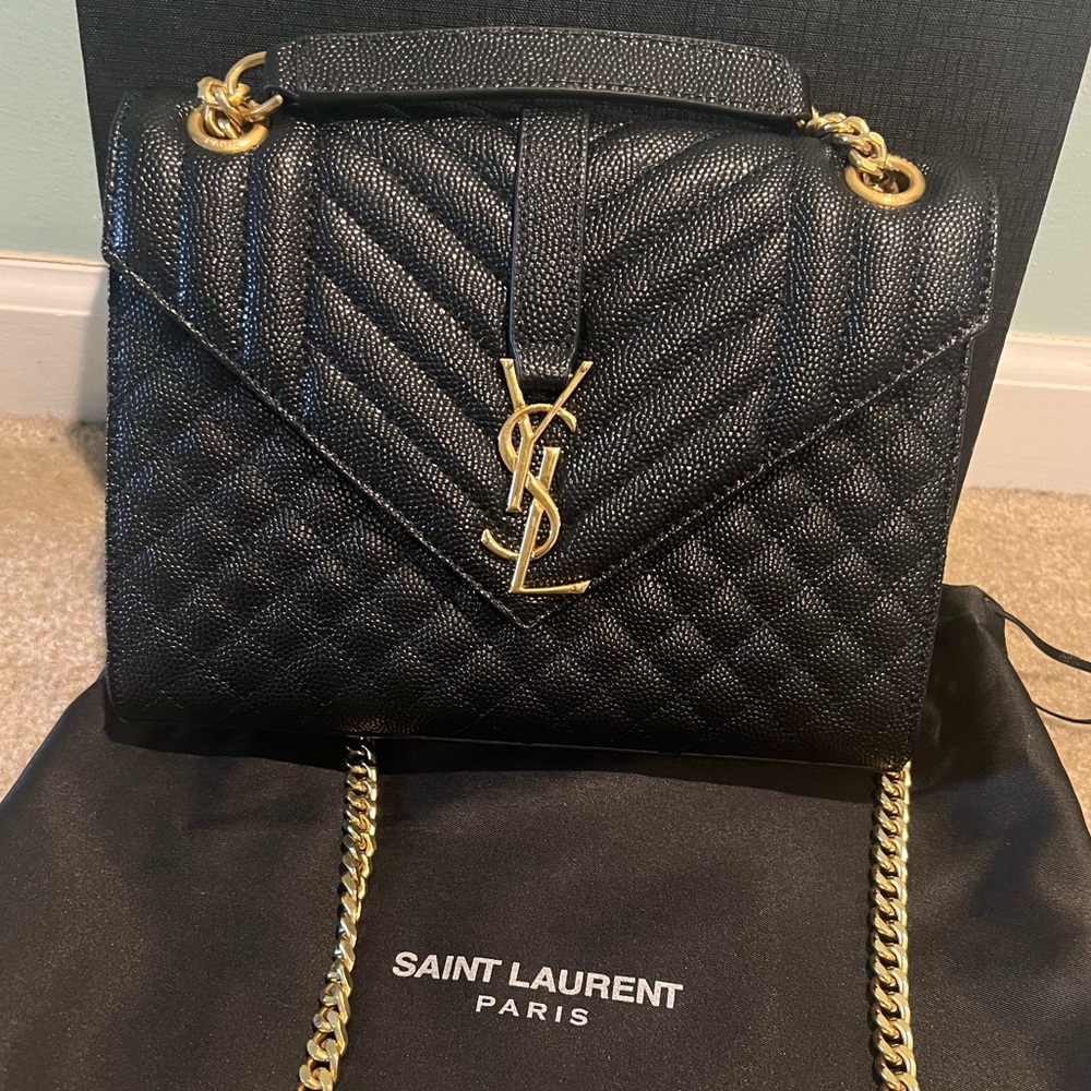 Saint Laurent Paris Black Envelope Bag